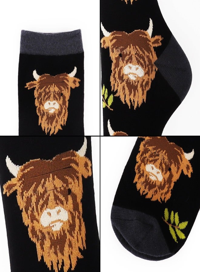 Jeasona Women's Highland Cow Socks Highland Cow Gifts for Women Mom Teenage Girl - Image 3